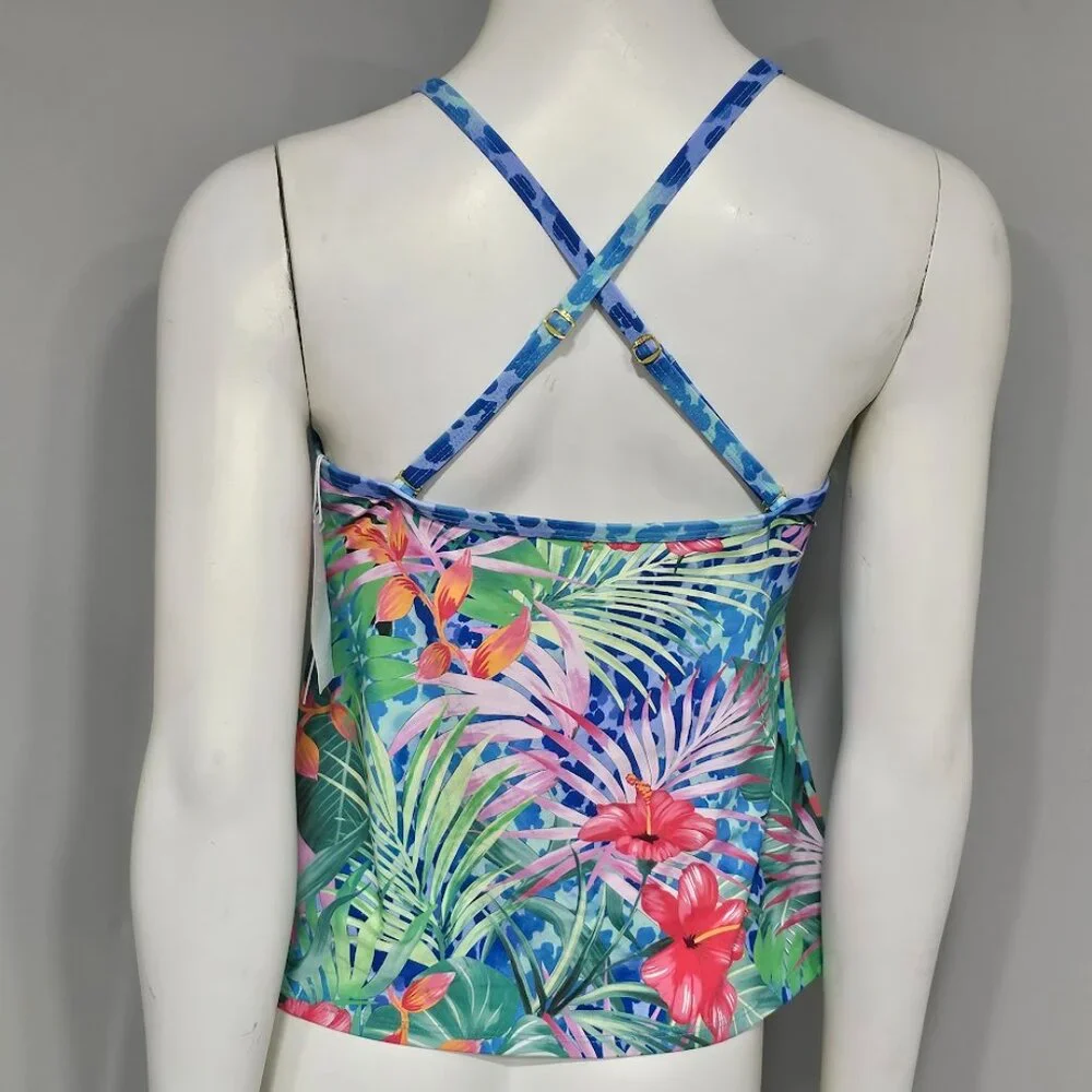 Bleu Rod Beattie Tropical Flight High Neck Tankini Top - Picture 5 of 9
